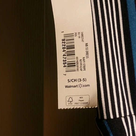 REDUCED NWT Navy Stripe Wrap Dress - Picture 4 of 5